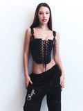 HAND DYED CORSET - BLACK